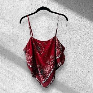 Red paisley bandana top #westernvibes #large